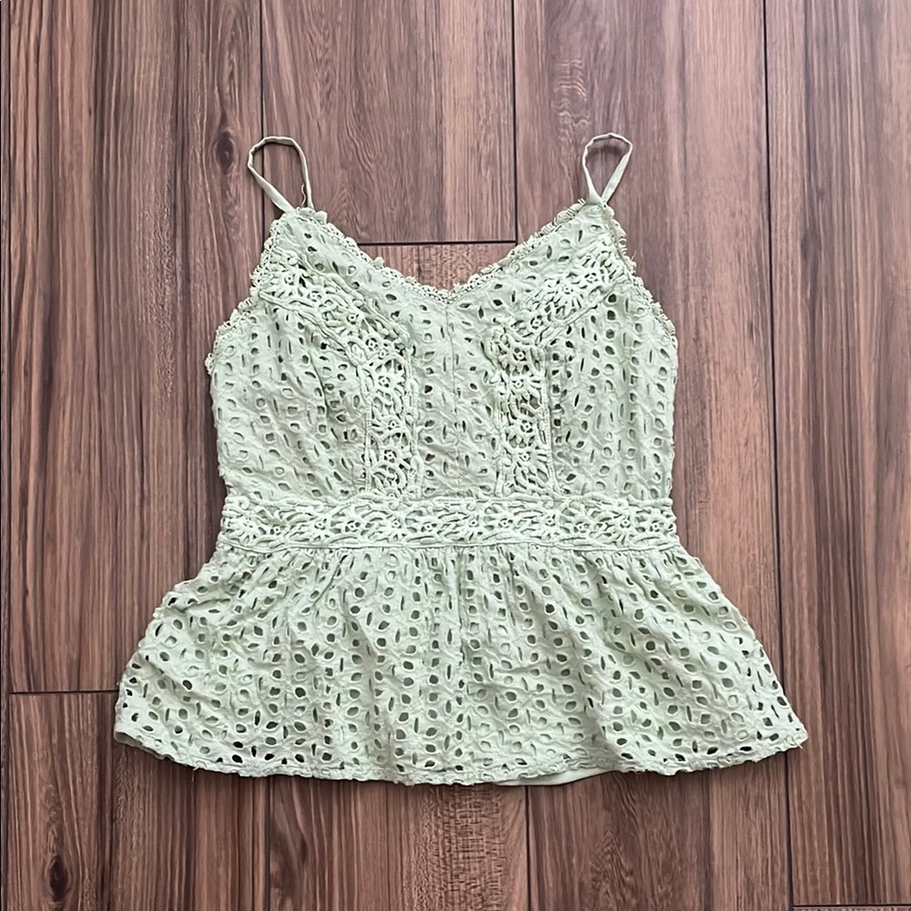 Mint Green Peplum Camisole with Spaghetti Straps